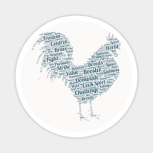 Rooster Farm Campaign Animal Text Word Cloud Magnet